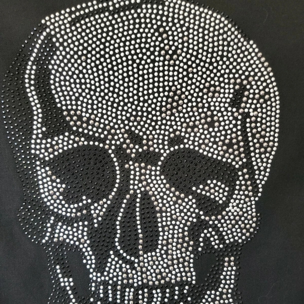 Black Skull Embellished Men's Jacket - Picture 2 of 8